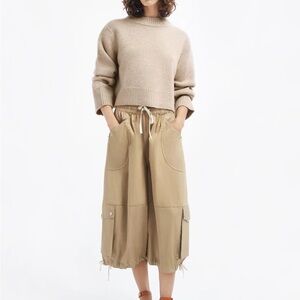 NWT CO Braies Cargo Wide Cropped Pants